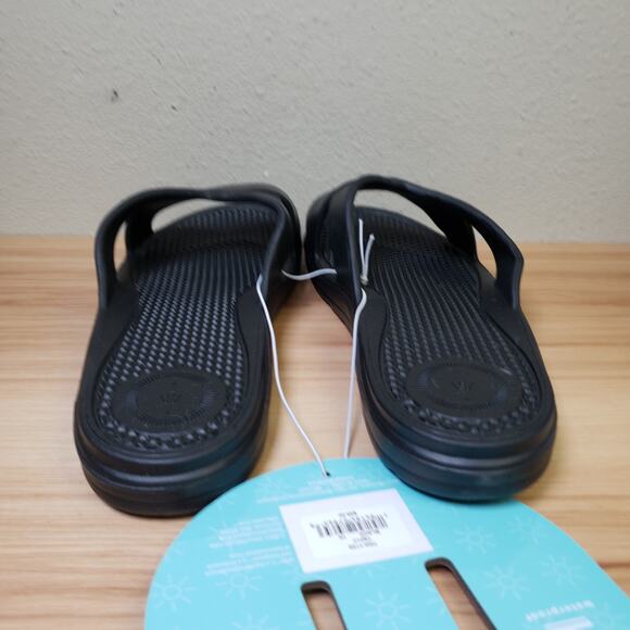 Totes Women's 10‎ Everywear Crossover Slide Sandals Black Lightweight Waterproof - Picture 4 of 7
